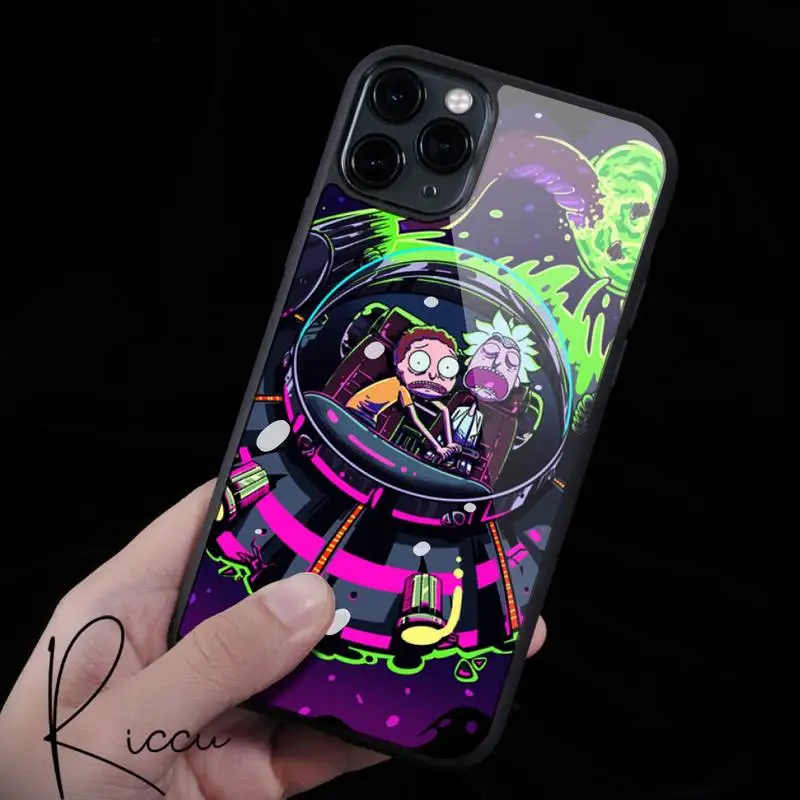 

Cool Cartoon Funny Anime Rick Morty Phone Case Rubber for iPhone 12 11 Pro Max XS 8 7 6 6S Plus X 5S SE 2020 XR 12 Mini case