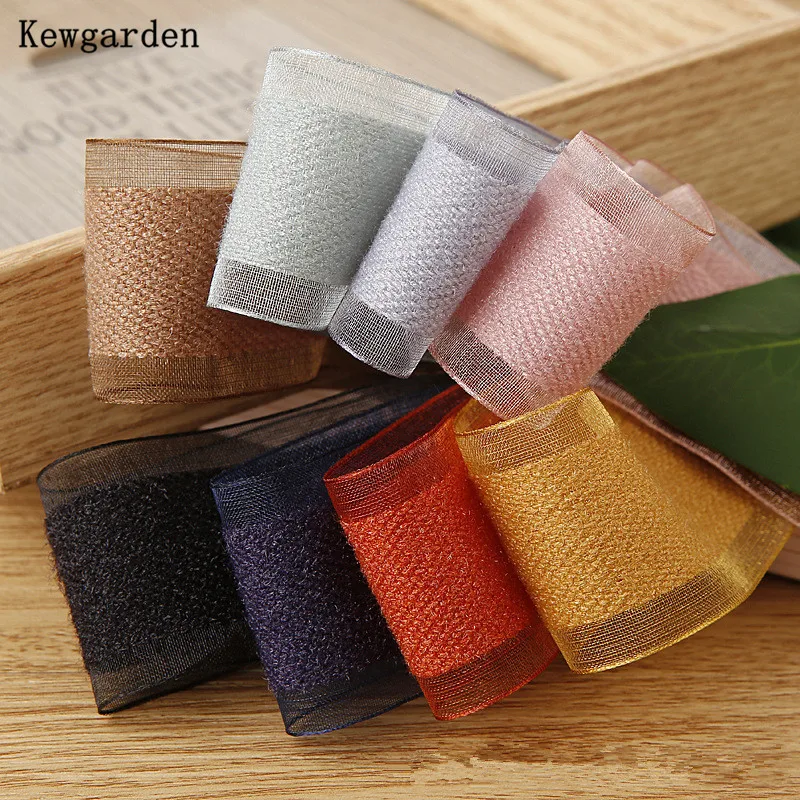 

Kewgarden 1" 1-1/2" 38mm 25mm Organza+Velvet Ribbons DIY Hair Bow Tie Accessories Handmade Tape Packing Webbing 10 Yards
