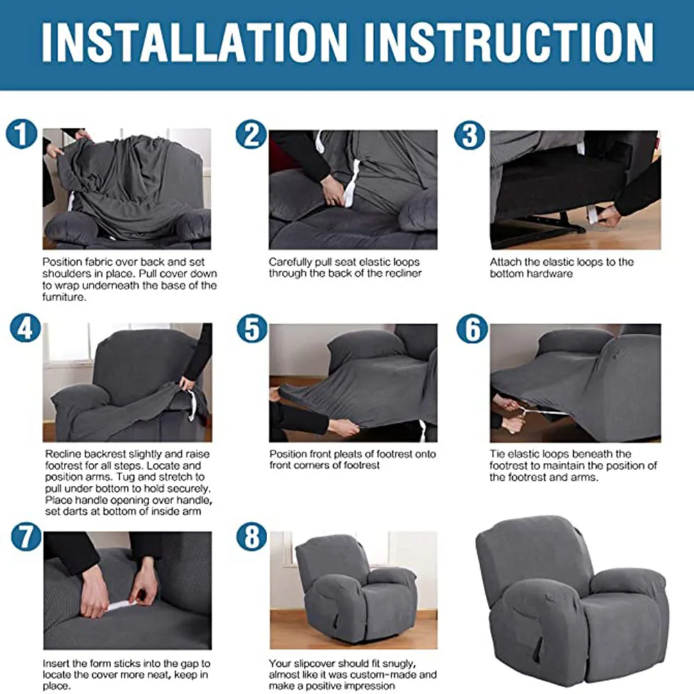 

Red Wine Waterproof Elastic Recliner Chair Cover All-inclusive Massage Sofa Couch Cover Colors For Living Room 13