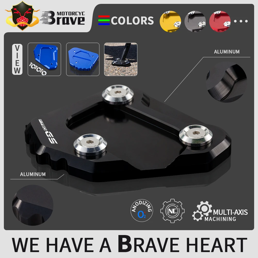

Motorcycle Accessories CNC Kickstand Side Stand Enlarge Extension Pad Support For BMW F750GS 2018 2019 2020 2021 2022 F 750 GS