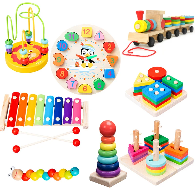 Горячая Распродажа детские игрушки цветные деревянные блоки Детская