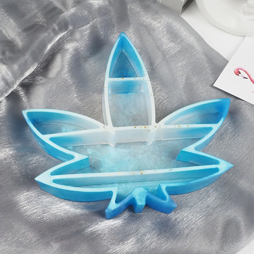 

Box Decoration Maple Leaf Hemp Leaf Shape Dual-Use Handmade Craft Maple Storage Box Organizer Mould Resin Jewelry Makeup