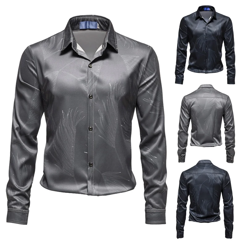 

Fashion Mens Long-sleeved Shirts Slim Casual Outdoor Party Shirts Business Office Shirts Plus Size