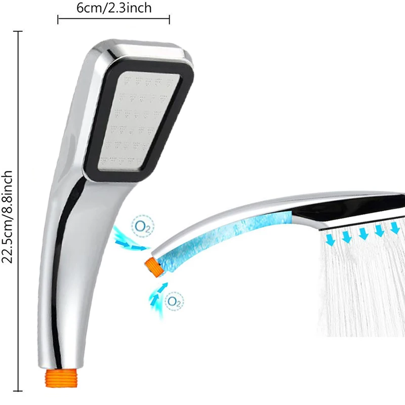 Лейка для душа с высоким давлением 300 отверстий хромированная ручная из