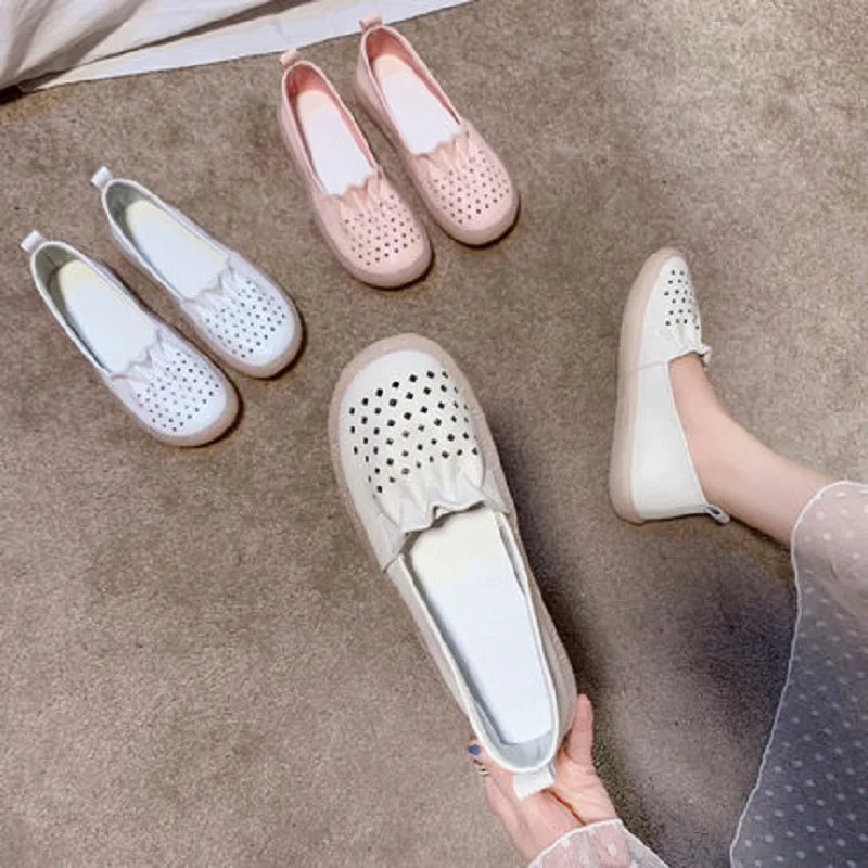 

All-Match Shallow Mouth Casual Shoes Spring And Summer New Style Comfortable Flat Non-Slip Large Size Ladies Single Shoes