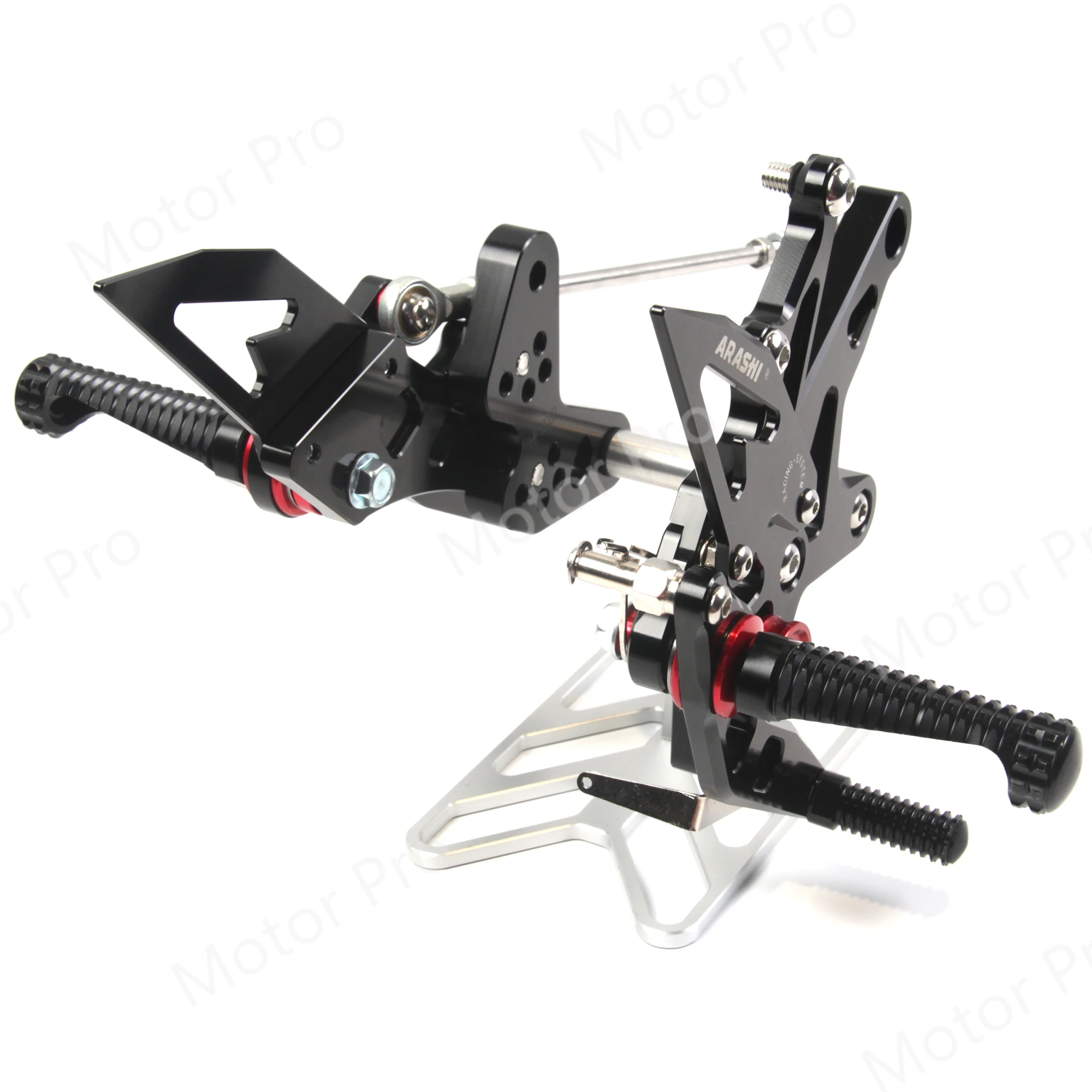 Регулируемая подножка для KAWASAKI Ninja 400 Ninja400 аксессуары для мотоциклов алюминиевая передняя подножка Rearset педали черный