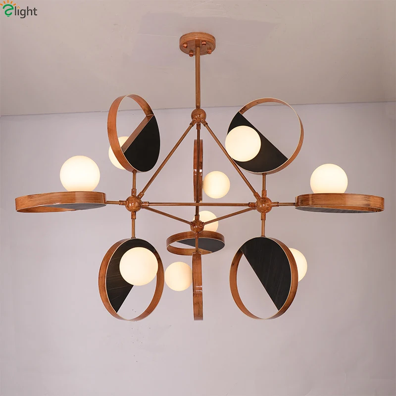 Современная Новинка деревянная светодиодная люстра освещение для гостиной