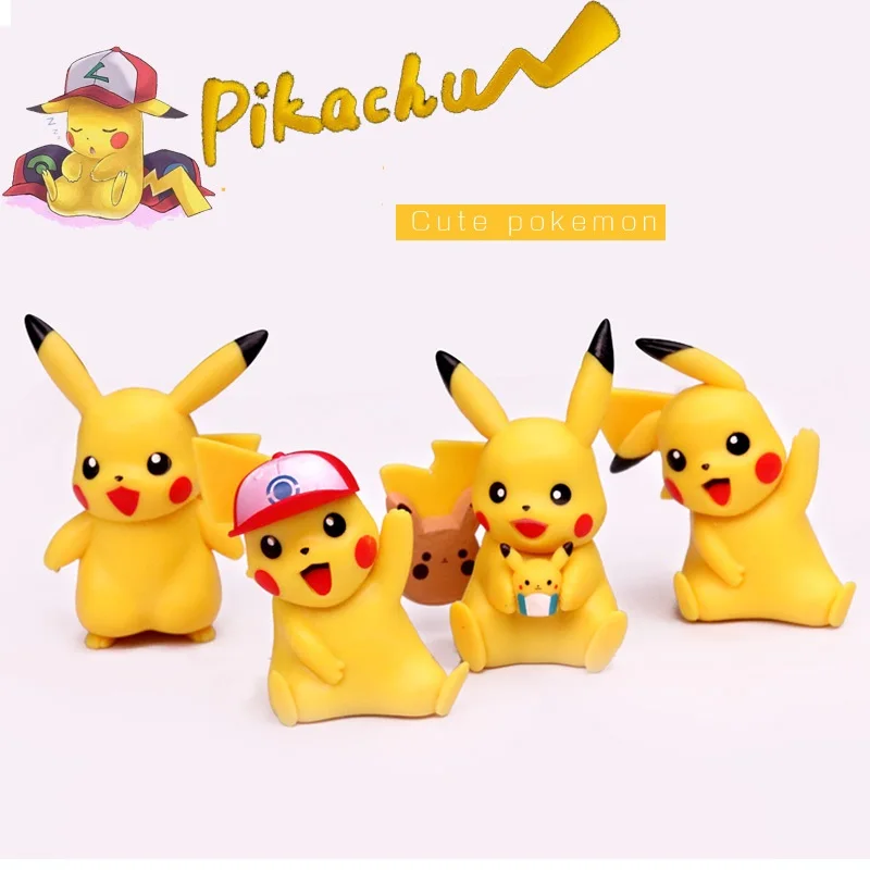 

4pcs/set Takara Model Toys For Children PVC Pokemon Toys Figures Pokemon Action Figure Cartoon Toy Takara Tomy Doll