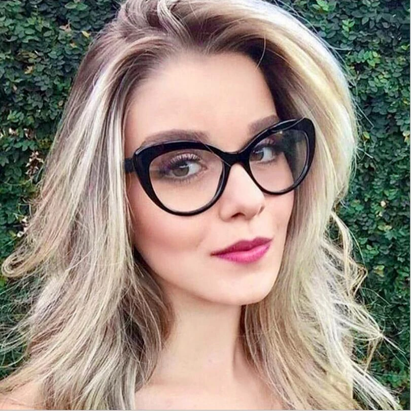 Черные/Черепаховые женские кошачьи глаза плоские зеркальные очки оправа из