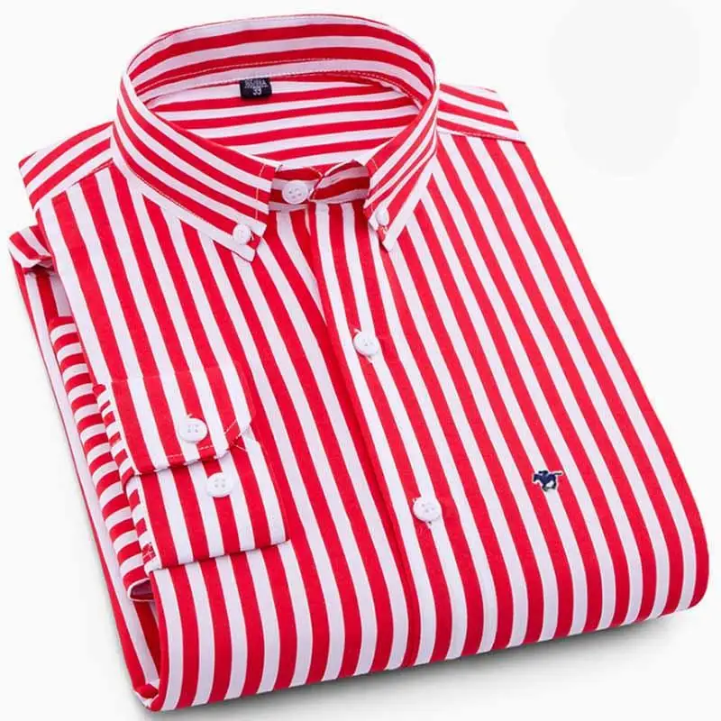 Хорошее качество 2019 новые мужские оксфордские рубашки с длинными рукавами