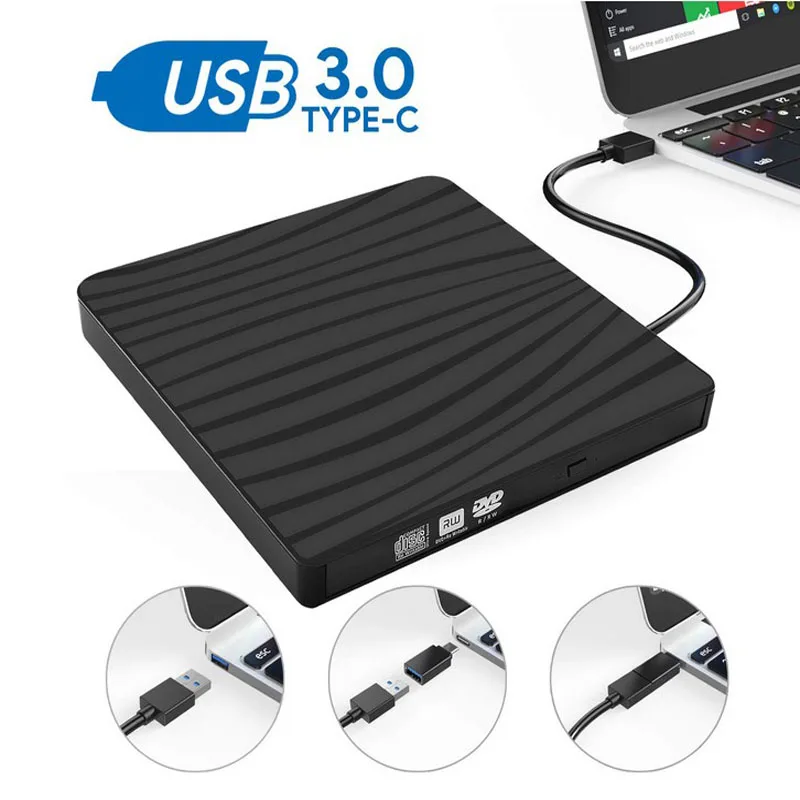 DVD проигрыватель внешний CD привод тип c USB 3 0 тонкий портативный CD/DVD RW горелки