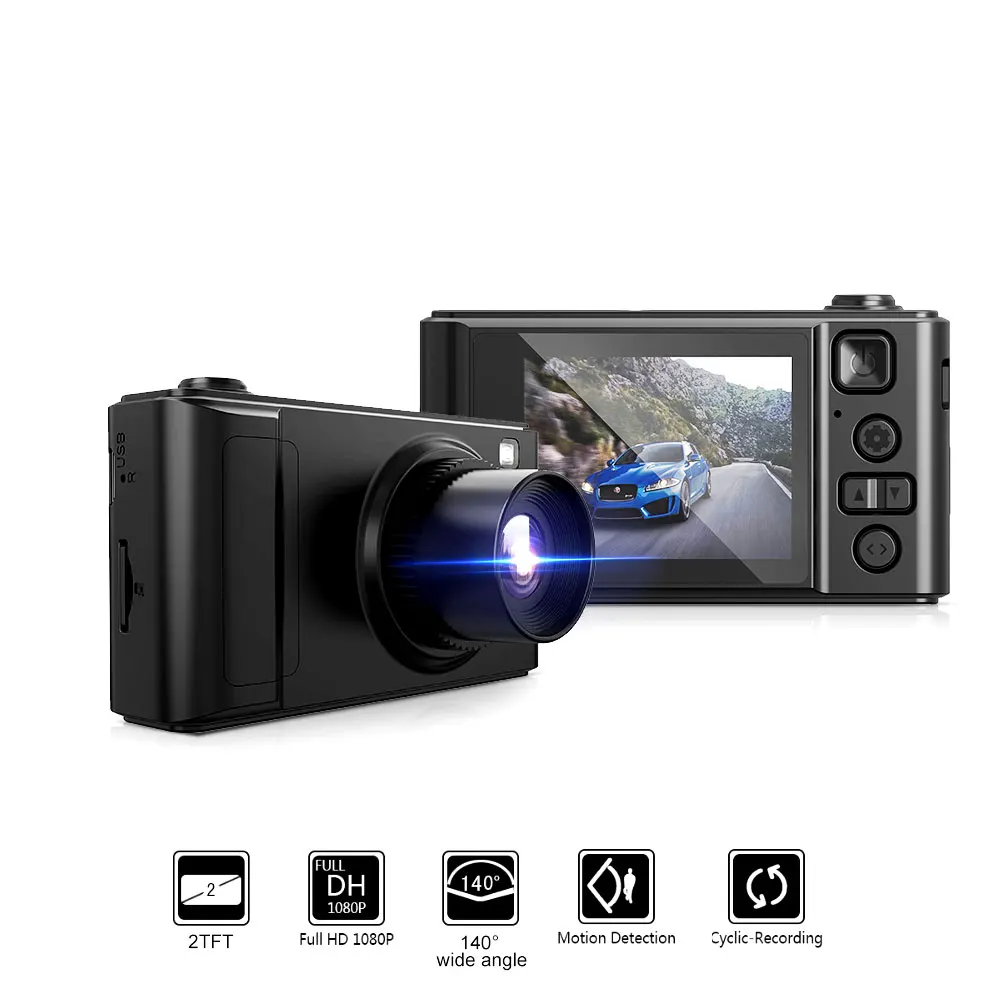 TAVIN Car Dvr Dash Cam Dual Lens Recorder 2 inch Rearview Mirror Full HD 1080P Night Vision Camera 24H Parking Auto Video | Автомобили и