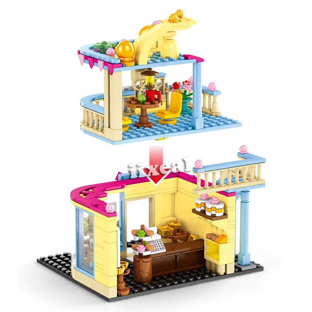 Сембо город двухэтажный замок торт магазин Строительные блоки Друзья