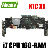 448 04p16 002m 448 04p15 002m 14282 2m for lenovo thinkpad x1c x1 carbon 4th x1 yoga laptop motherboard with i7 cpu 16g ram