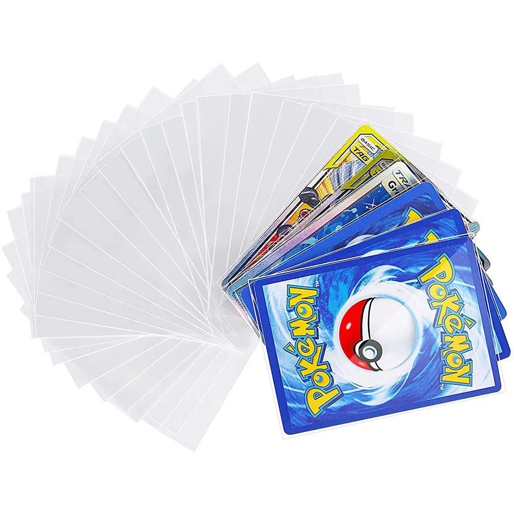 Fundas protectoras para cartas de Pok&eacute;mon, 100 Uds., transparente, VMAX, Yugioh, estuche Protector, carpeta, chico juguete para regalo-1