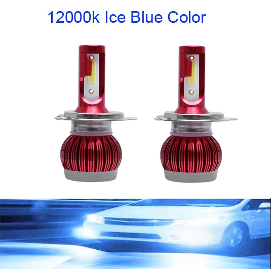 12000K 2 шт. автомобильные лампы для фар машины 9005/9006/H1/H3/H4/H7/H11 Светодиодный автомобильный фонарь с защитой от низкого напряжения 72 Вт 8000 лм K - Испускаемый цвет: 12000K