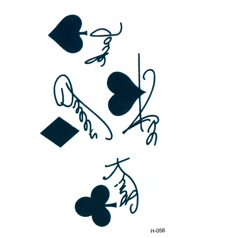 

King and Queen letter waterproof Temporary tattoos stickers Square Spades Poker Henna Tatoo Men Flash Tattoo Kids