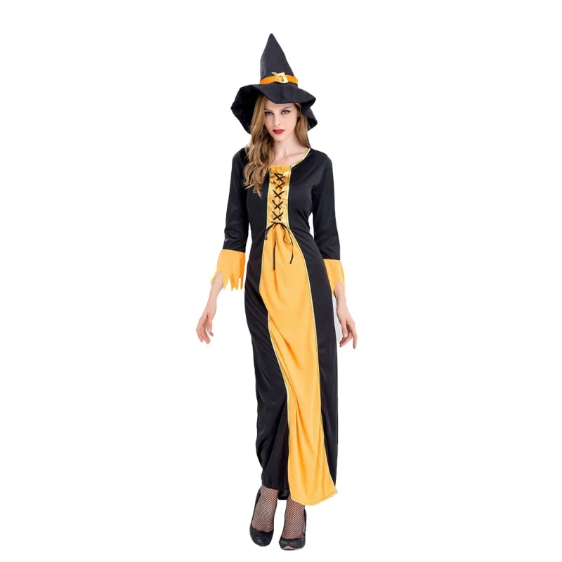 

Halloween Costume Adult Witch Costume Cosplay Bar Party Performance Costume Black L Women Fashion Dress 2019 Hot Sale