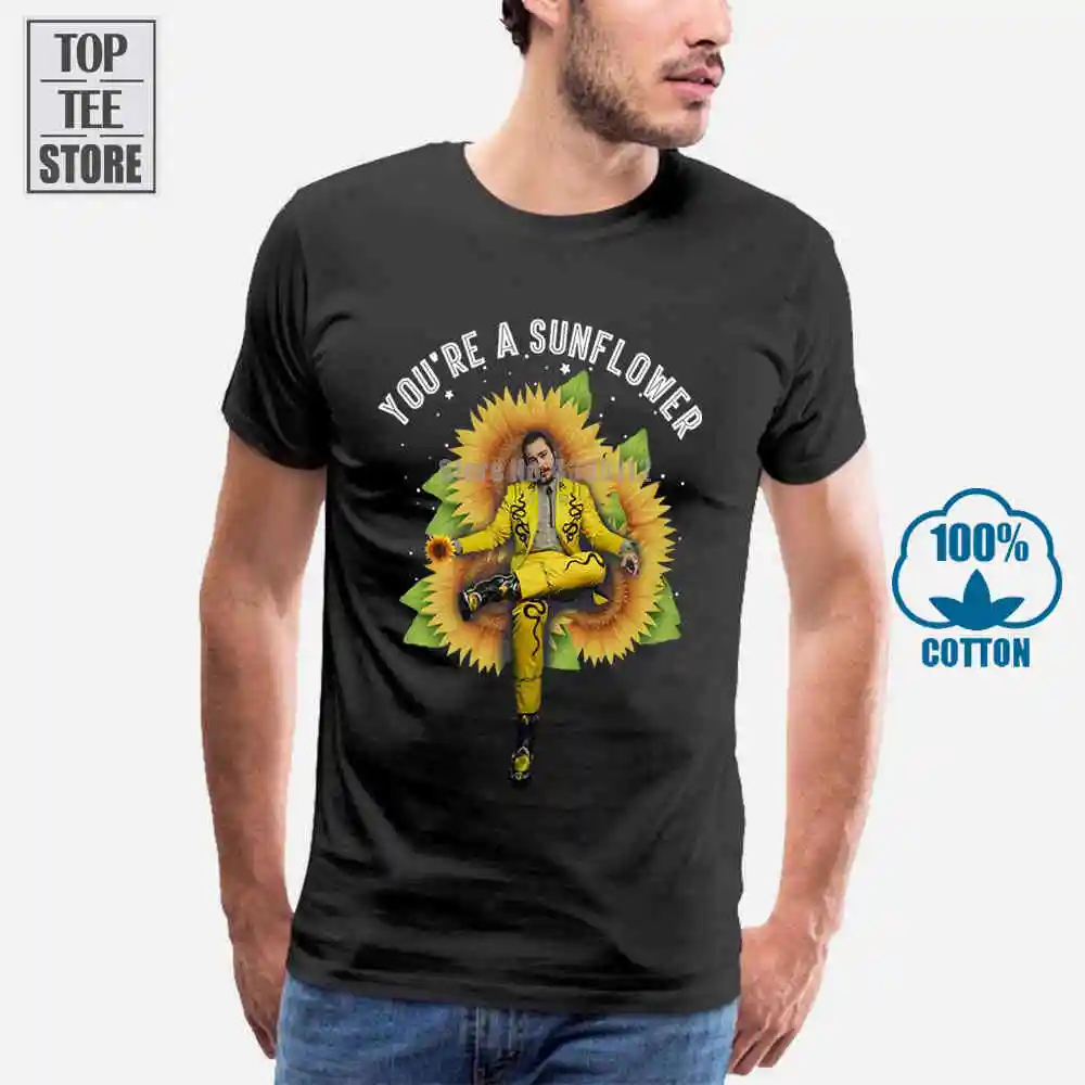 Черная футболка Post Malone youis A Sunflower M 6Xl|Мужские футболки| |