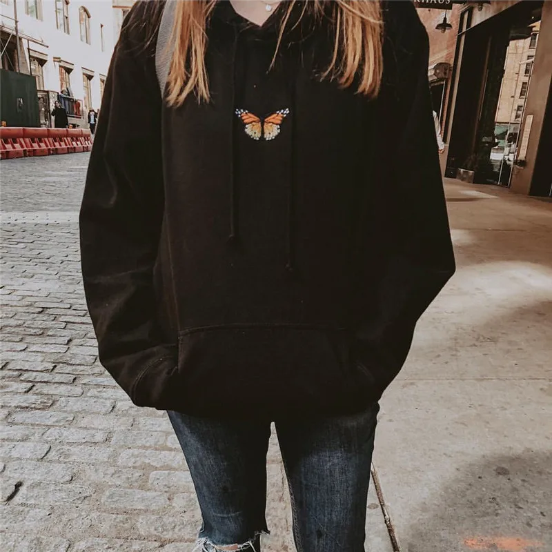 

Fashion Women Sweatshirt Autumn Winter Pullover Top Long Sleeve Casual Pull Elegant Hooded Hoodies Ladies Loose Streetwear