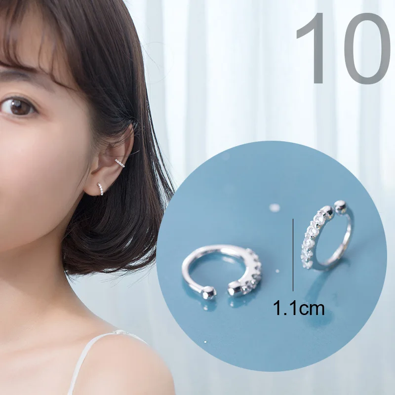 1Pair Silver Clip Trusta,,, 925, твердые, Стерлинговое Серебро, звезда, маленькие серьги-гвоздики для девочек, подарок для подростков, женские модные ювелирные изделия DS900 - Окраска металла: 1Pair Silver Clip