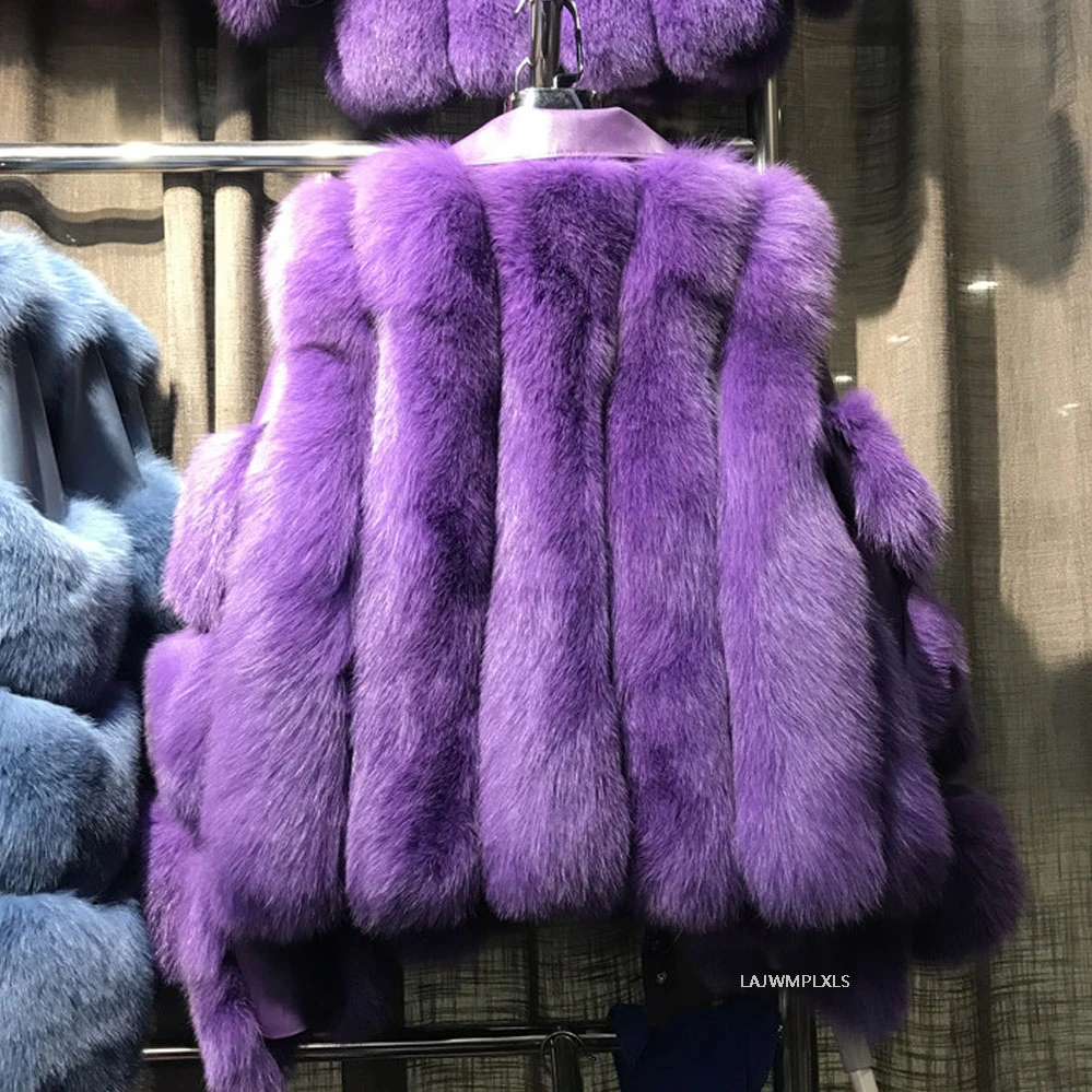 Куртка из натурального Лисьего меха 100% овечья шубка короткая натуральная кожа