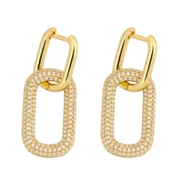 funmode gold color star heart shape pendant hoop earring sparkling micro cz earrings for women brincos wholesale fe101
