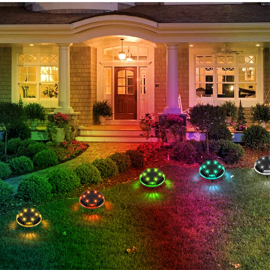 

Outdoor Solar Lawn Yard Solar Lights RGB LED Ground Light Waterproof IP65 Buried Solar Garden PathWay Spot Lamp Luminaire