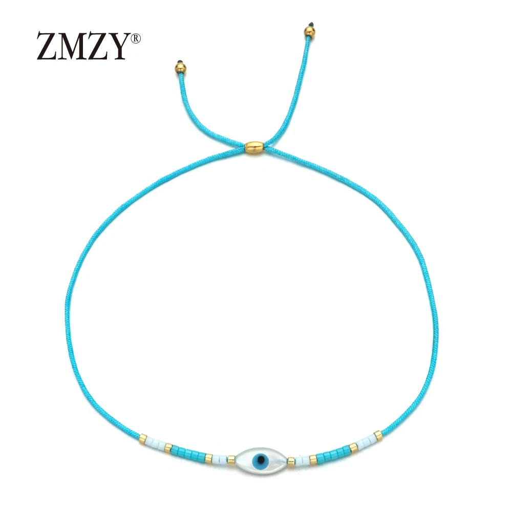 ZMZY тонкие друзья стеклянные бусины Miyuki Boho счастливый браслет evil eye оболочки браслет для женщин, девушек, детей ювелирные изделия-талисманы подарки - Окраска металла: 2