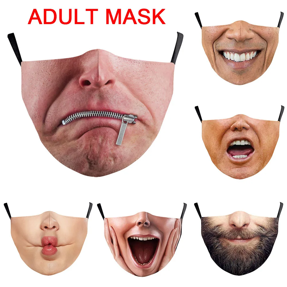 Популярная забавная большая борода рот Косплей Женщины Мужчины маски унисекс