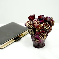 artwork desktop eastern high end arab home deco roses design vase flowers container color glazed pot fascination luxry