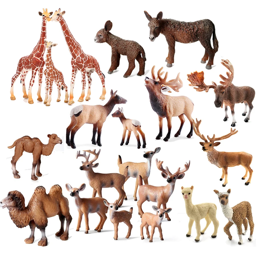 Модель верблюда осла жираф олень альпака фигурка животного фигурки лесных