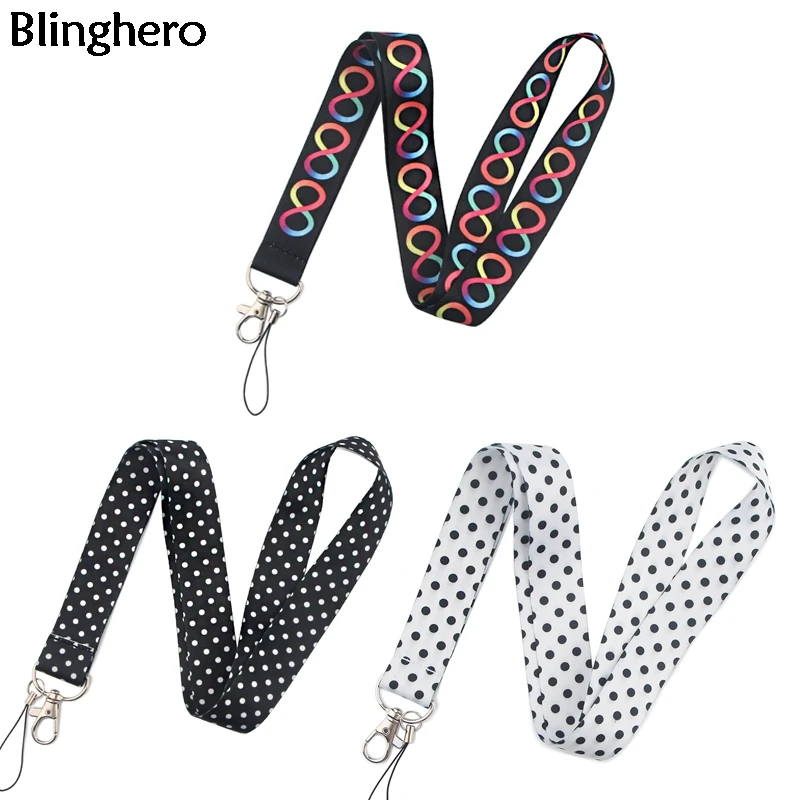 

Blinghero Wave Point Print Lanyard for keys Security Badges Cool USB ID Badge Holder Phone Neck Straps Hang Rope Lanyards BH0589