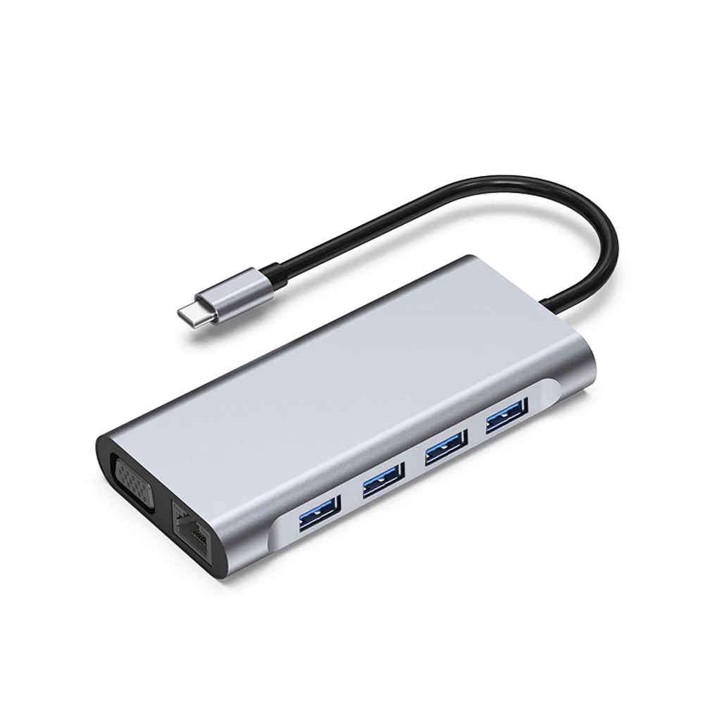 

USB Type C Hub 11in1 Adapter Laptop Docking Station 3.0 Power PD 100W Fast Charging Multi Ports USB Splitter for Laptop Computer