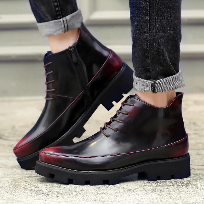 Мужская Роскошная обувь Дизайнерская ботинки мартинсы модные классические мужская броги новые официальные