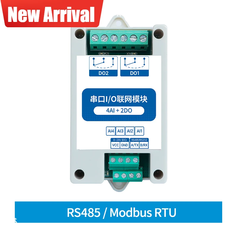 RS485 ModBus Серийный порт ввода/вывода сетевой модуль RS485 4AI + 2DO DC 8-28V Поддержка порта PLC/сенсорный дисплей IoT MA01-XACX0420