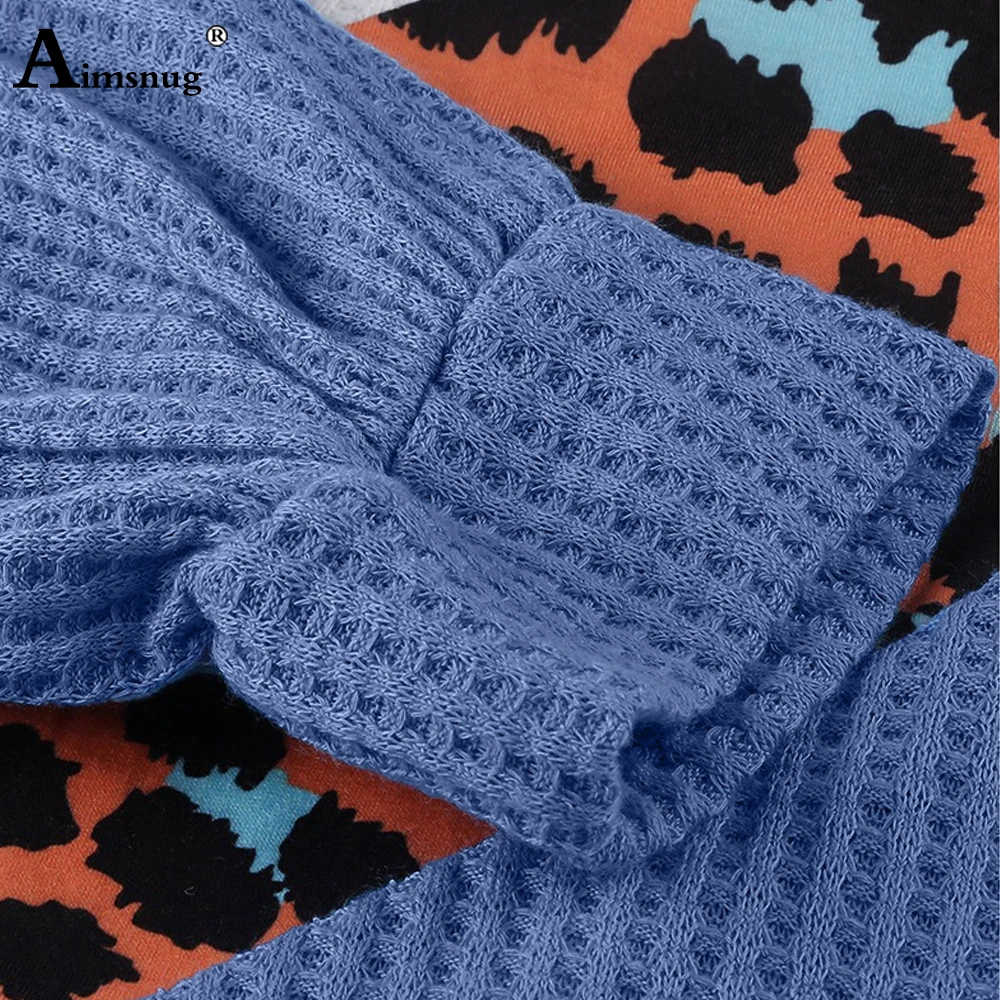 

Women Fashion Sweater 2020 Autumn Casual Lantern Sleeve Patchwork Color Print Loose Top Pullovers Knitted Sweaters Femme Clothes