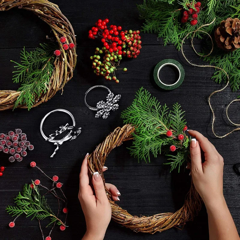 

6 Pcs Napkin Rings Holders with Snowflake and Deer Design for Christmas Dinners Parties Wedding Adornment Table Decoration Acces