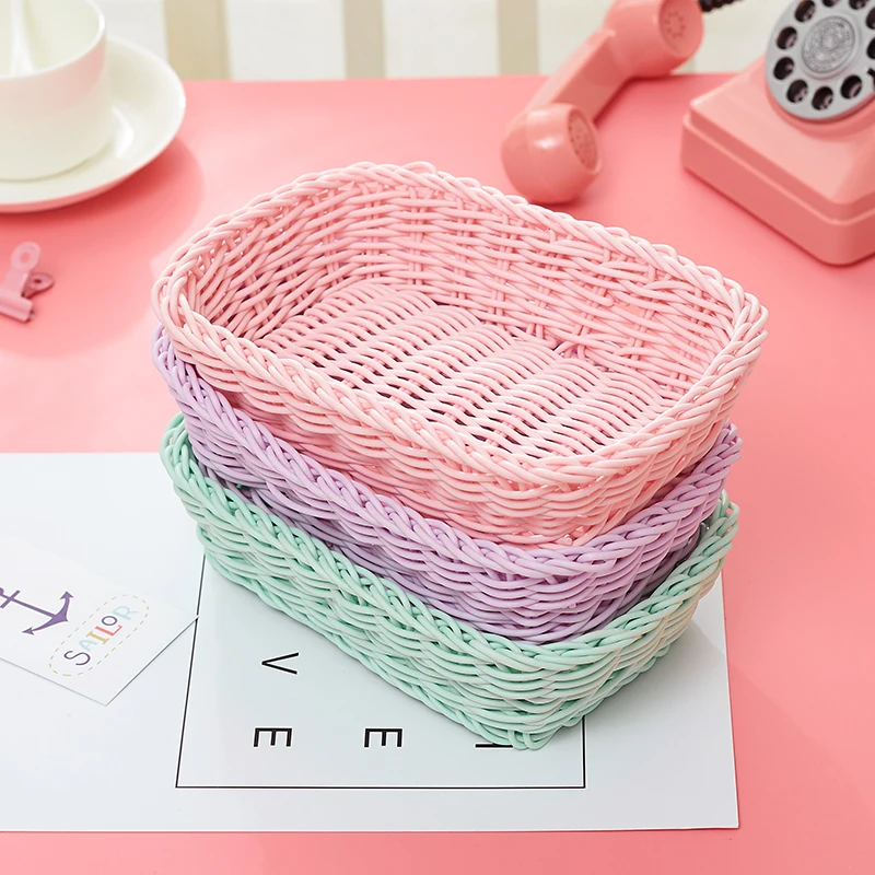 Девичий Настольный органайзер для хранения косметики макарон конфет плетеная