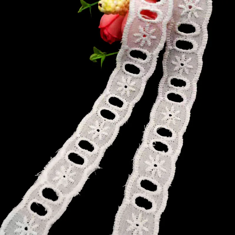 2 см вырезанная Цветочная вышитая хлопковая кружевная отделка сделай сам Одежда