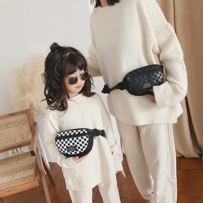 Поясная сумка для матери и ребенка Женская клетчатая Детская на плечо поясная