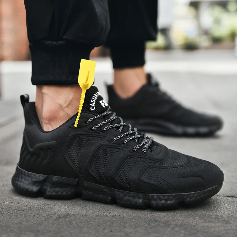 SMS Men Shoes Sneakers Popcorn Sole Running Shoes Light and Breathable Casual Shoes Walking Tennis Sports Lace up Sneakers