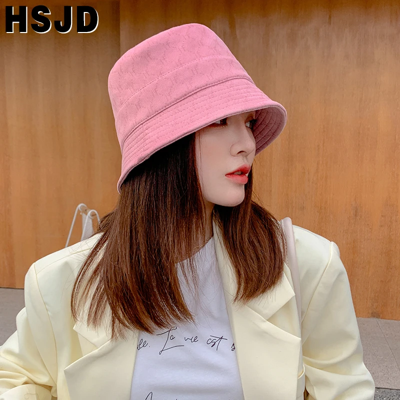 Women Hat Fashion Leather Print Fishing Cap Faux Leather Winter Bucket Hats for Women Panama Fisherman Hats Autumn Female Caps