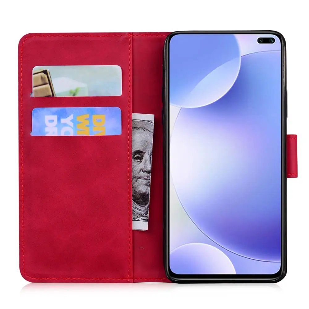 

For Xiaomi Redmi K30 PU Leather Embossed tiger Wallet Flip Cover Stand Phone Case With Card Slot