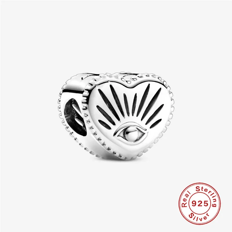 

Подлинные серебряные бусины KOJ в форме ангельских глаз, подходят для оригинальных браслетов Pandora, бусины «сделай сам» для подарка на вечевеч...