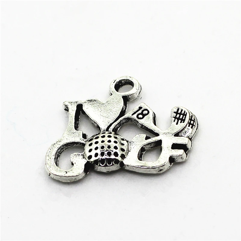 

Hot Selling 20pcs/lot I Love Golf dangle charms sports lobster clasp charms DIY bracelet&bangle hanging charms jewelry accessory
