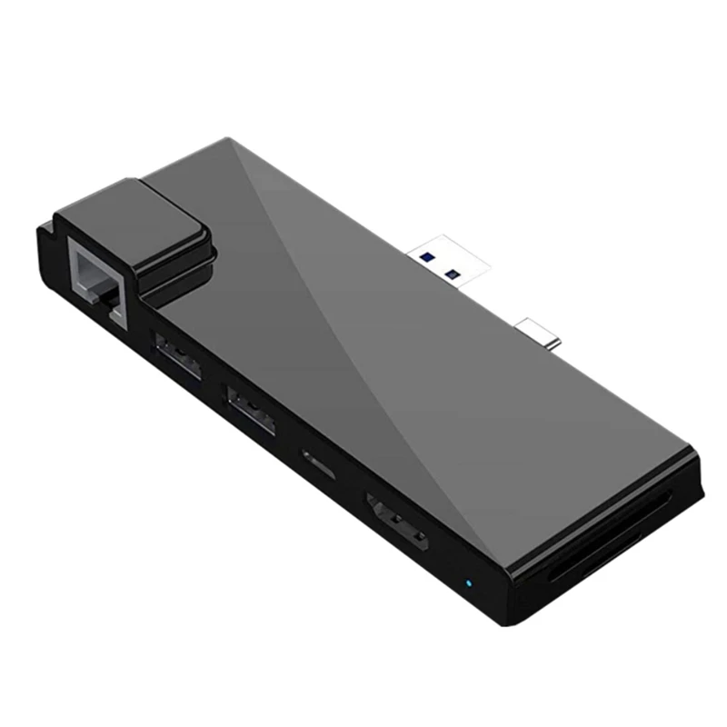 

USB C Hub for Surface Pro7 Dock Card Reader 4K HDMI-Compatible RJ45 Gigabit Ethernet PD USB-C Adapter SD/TF