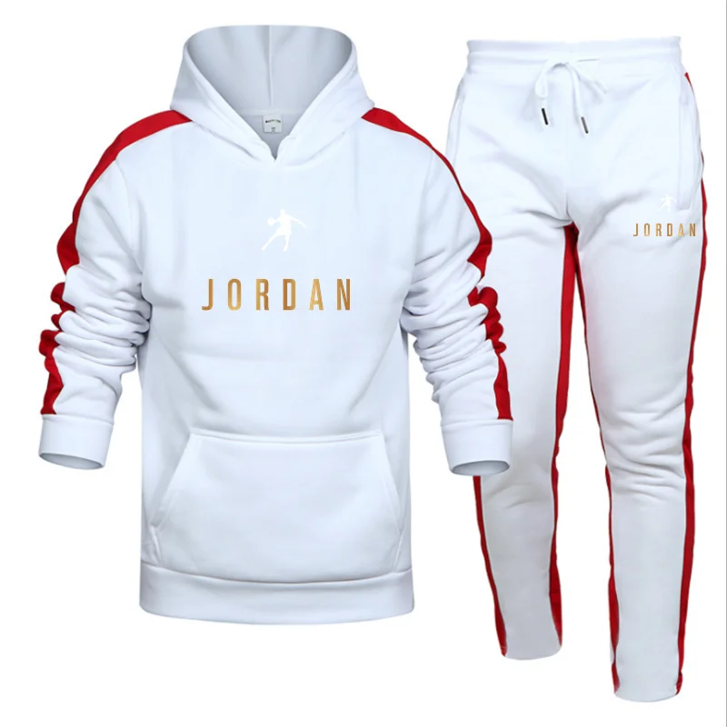 

2021New Men Hoodies Suit Jordan 23 Tracksuit Sweatshirt Suit Fleece Hoodie+Sweat pants Jogging Homme Pullover Sporting Suit Male