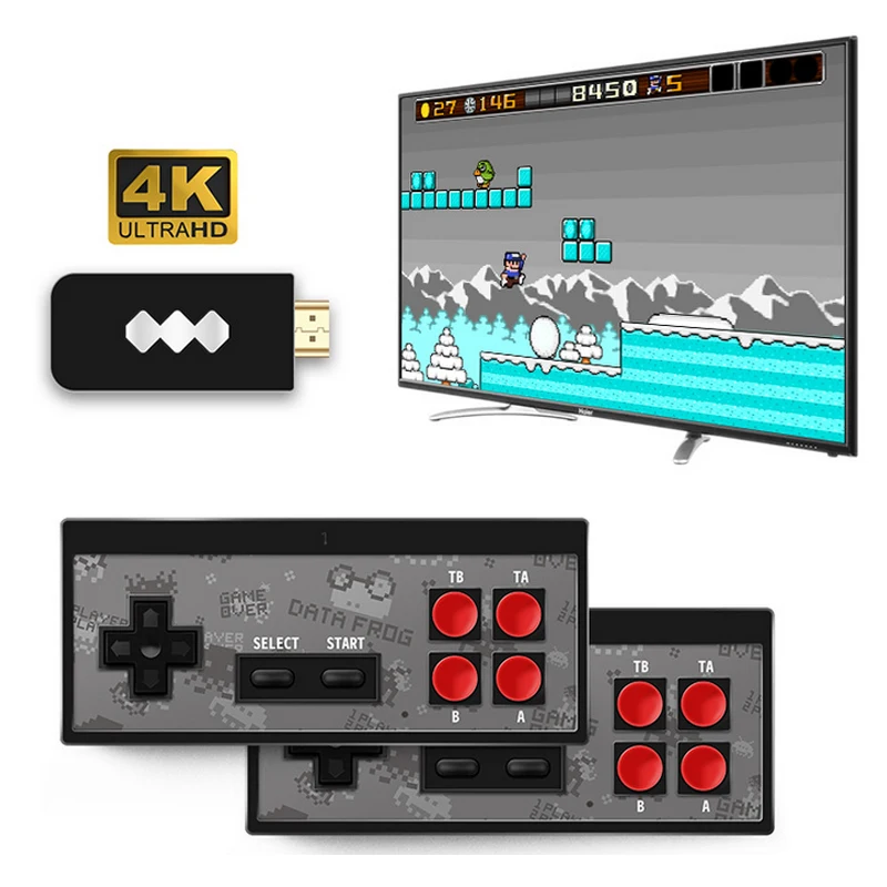 

4K HDMI-compatible/AV Video retro Game Console Built in 600 Classic Games Wireless Controller Handheld TV Video Game Console