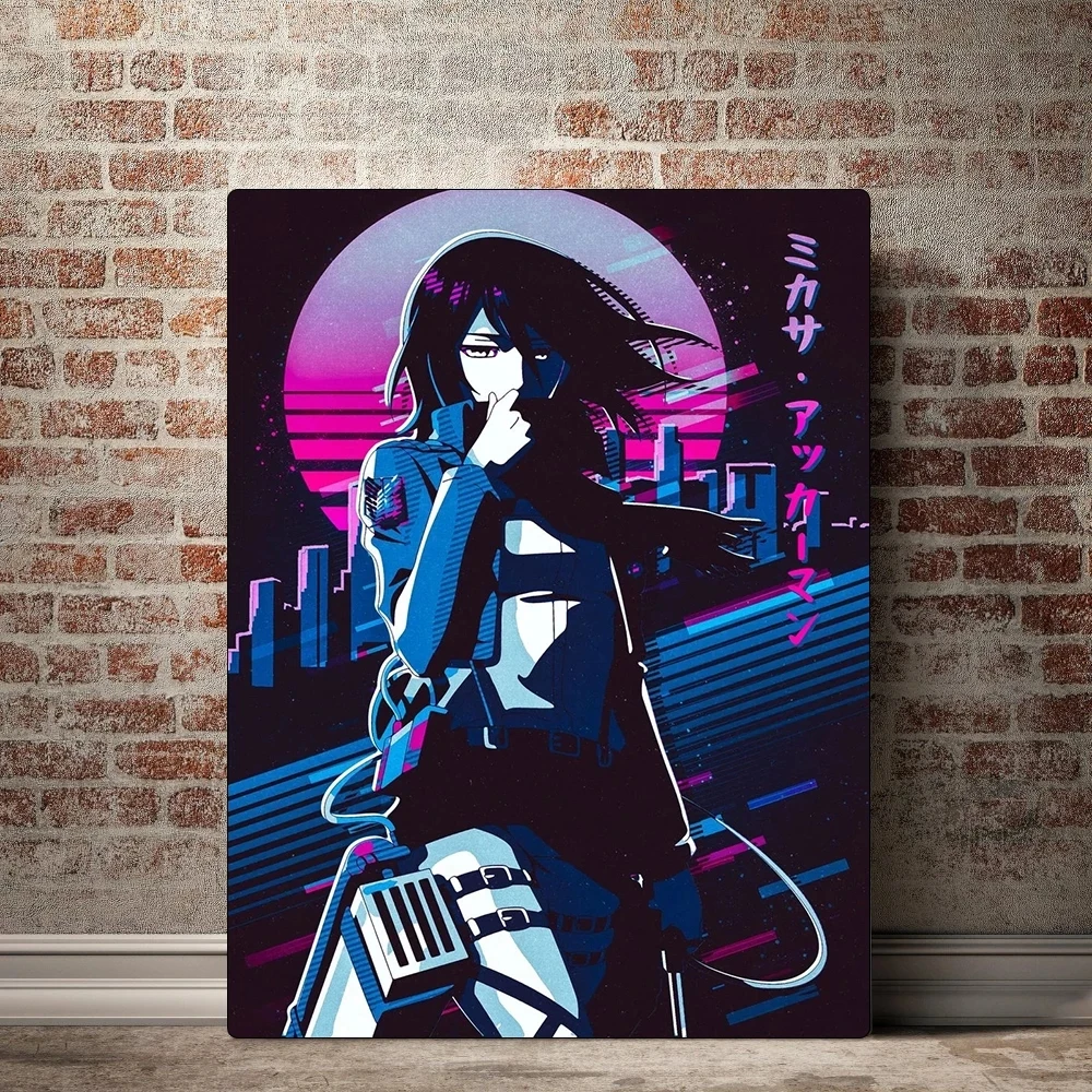 

Wall Art Canvas Painting Attack On Titan Mikasa Posters HD Printed Modular Anime Pictures Framed Modern Home Decor Living Room